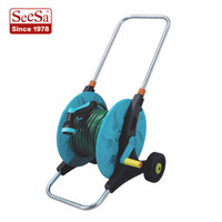 Faiche sturdy iniompartha dhá charr spól hose rothaí