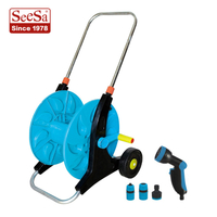 Garden Mobile Hose Reel Reel Cart พร้อมที่เก็บข้อมูล